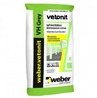 Ветонит Вебер.ветонит ВХ серый 20кг шпаклевка финишная цементная влагостойкая серая