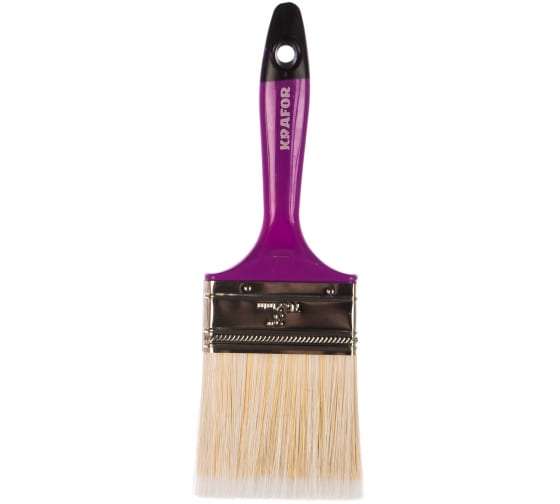 Кисть плоская искусственная щетина №3/75мм пластиковая ручка