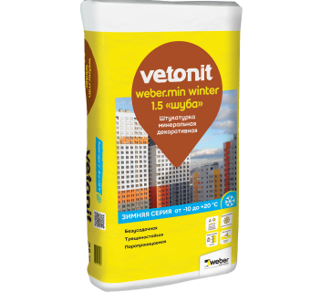 вебер.мин 1.5 мм шуба 25кг. Декоративная минеральная штукатурка