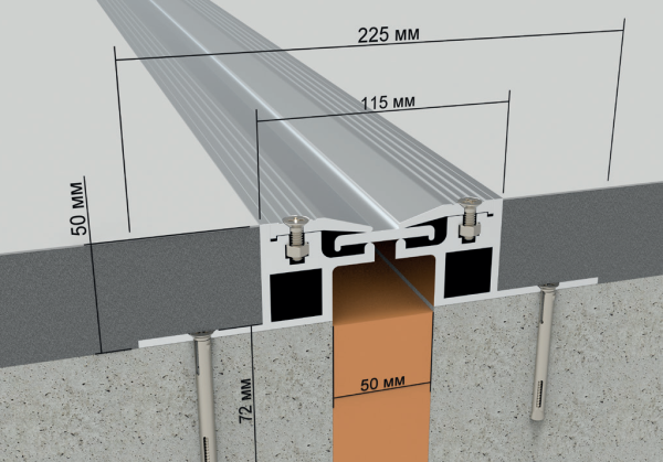 Устройство для деформационного шва при автомобильных нагрузках